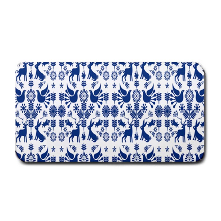 Rabbits Deer Birds Fish Flowers Floral Star Blue White Sexy Animals Medium Bar Mats