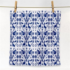 Rabbits Deer Birds Fish Flowers Floral Star Blue White Sexy Animals Face Towel by Mariart