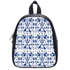 Rabbits Deer Birds Fish Flowers Floral Star Blue White Sexy Animals School Bag (small)