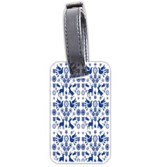 Rabbits Deer Birds Fish Flowers Floral Star Blue White Sexy Animals Luggage Tags (two Sides) by Mariart