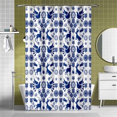 Rabbits Deer Birds Fish Flowers Floral Star Blue White Sexy Animals Shower Curtain 48  X 72  (small) 