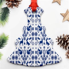 Rabbits Deer Birds Fish Flowers Floral Star Blue White Sexy Animals Christmas Tree Ornament (two Sides) by Mariart