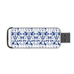 Rabbits Deer Birds Fish Flowers Floral Star Blue White Sexy Animals Portable Usb Flash (two Sides) by Mariart