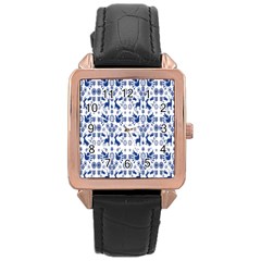 Rabbits Deer Birds Fish Flowers Floral Star Blue White Sexy Animals Rose Gold Leather Watch 