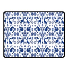 Rabbits Deer Birds Fish Flowers Floral Star Blue White Sexy Animals Double Sided Fleece Blanket (small) 