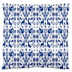 Rabbits Deer Birds Fish Flowers Floral Star Blue White Sexy Animals Standard Flano Cushion Case (two Sides) by Mariart