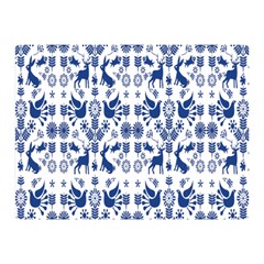 Rabbits Deer Birds Fish Flowers Floral Star Blue White Sexy Animals Double Sided Flano Blanket (mini)  by Mariart