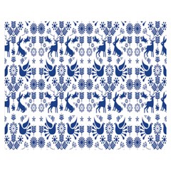 Rabbits Deer Birds Fish Flowers Floral Star Blue White Sexy Animals Double Sided Flano Blanket (medium)  by Mariart