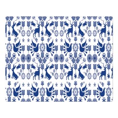 Rabbits Deer Birds Fish Flowers Floral Star Blue White Sexy Animals Double Sided Flano Blanket (large)  by Mariart