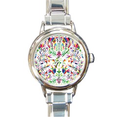 Peacock Rainbow Animals Bird Beauty Sexy Round Italian Charm Watch