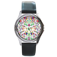 Peacock Rainbow Animals Bird Beauty Sexy Round Metal Watch by Mariart