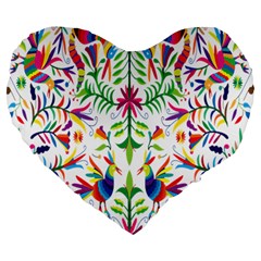 Peacock Rainbow Animals Bird Beauty Sexy Large 19  Premium Heart Shape Cushions by Mariart