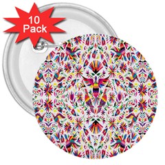 Peacock Rainbow Animals Bird Beauty Sexy Flower Floral Sunflower Star 3  Buttons (10 Pack)  by Mariart