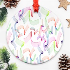 Rainbow Green Purple Pink Red Blue Pattern Zommed Ornament (round) by Mariart