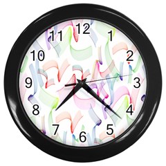 Rainbow Green Purple Pink Red Blue Pattern Zommed Wall Clocks (black) by Mariart