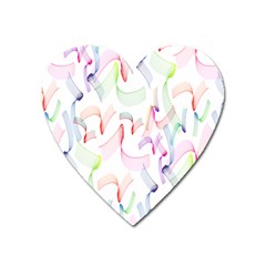 Rainbow Green Purple Pink Red Blue Pattern Zommed Heart Magnet by Mariart