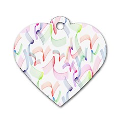 Rainbow Green Purple Pink Red Blue Pattern Zommed Dog Tag Heart (one Side) by Mariart