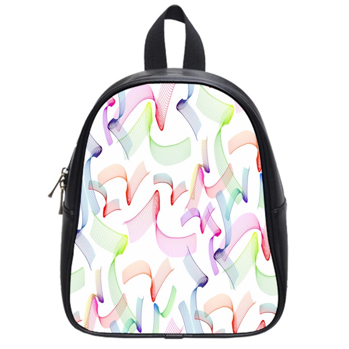 Rainbow Green Purple Pink Red Blue Pattern Zommed School Bag (Small)