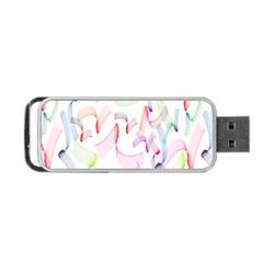 Rainbow Green Purple Pink Red Blue Pattern Zommed Portable Usb Flash (two Sides) by Mariart