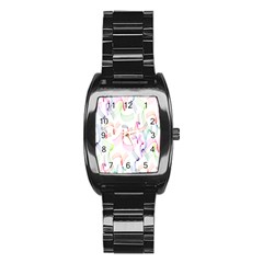 Rainbow Green Purple Pink Red Blue Pattern Zommed Stainless Steel Barrel Watch by Mariart