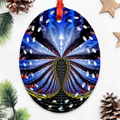 Illustration Robot Wave Oval Filigree Ornament (two Sides) by Mariart