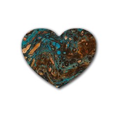 Earth Rubber Coaster (heart)  by friedlanderWann