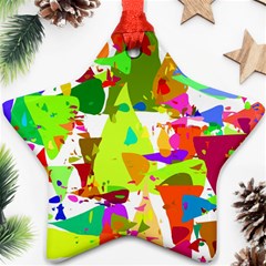 Colorful Shapes On A White Background                             Ornament (star) by LalyLauraFLM