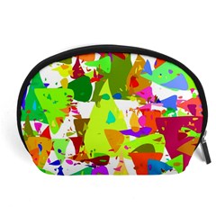 Colorful Shapes On A White Background                             Accessory Pouch by LalyLauraFLM