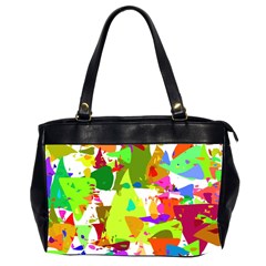 Colorful Shapes On A White Background                             Oversize Office Handbag (2 Sides) by LalyLauraFLM