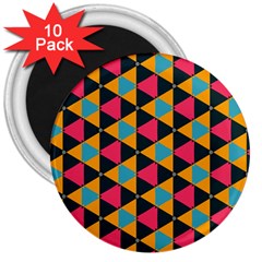 Triangles Pattern                           3  Magnet (10 Pack) by LalyLauraFLM