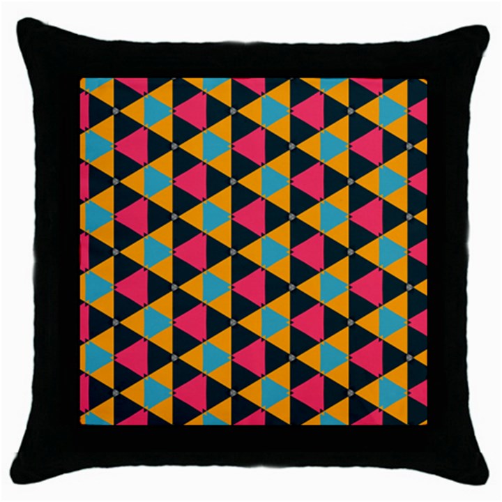 Triangles pattern                           Throw Pillow Case (Black)