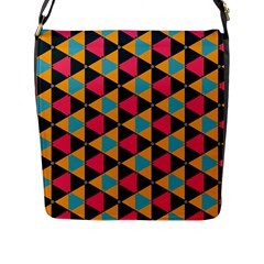 Triangles Pattern                           Flap Closure Messenger Bag (l) by LalyLauraFLM