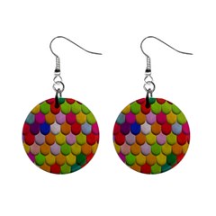 Colorful Tiles Pattern                           1  Button Earrings by LalyLauraFLM