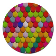 Colorful Tiles Pattern                           Magnet 5  (round) by LalyLauraFLM