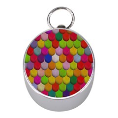 Colorful Tiles Pattern                           Silver Compass (mini) by LalyLauraFLM