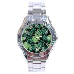 Tropical Pattern Stainless Steel Analogue Watch by ValentinaDesign