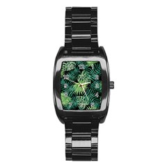 Tropical Pattern Stainless Steel Barrel Watch by ValentinaDesign