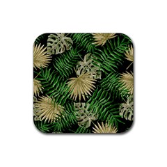 Tropical Pattern Rubber Coaster (square)  by ValentinaDesign