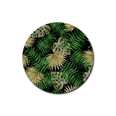 Tropical Pattern Rubber Coaster (round)  by ValentinaDesign