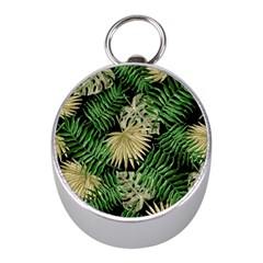 Tropical Pattern Mini Silver Compasses by ValentinaDesign