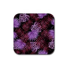 Tropical Pattern Rubber Coaster (square)  by ValentinaDesign