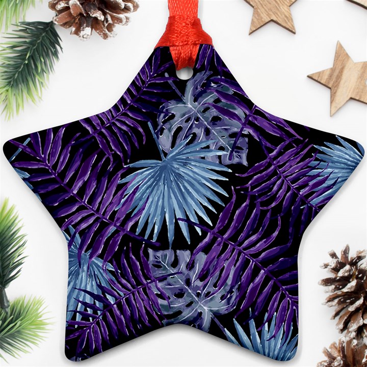 Tropical pattern Star Ornament (Two Sides)