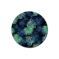 Tropical Pattern Rubber Coaster (round)  by ValentinaDesign