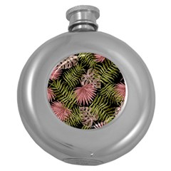 Tropical Pattern Round Hip Flask (5 Oz) by ValentinaDesign