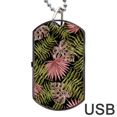 Tropical Pattern Dog Tag Usb Flash (one Side) by ValentinaDesign