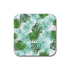 Tropical Pattern Rubber Coaster (square)  by ValentinaDesign