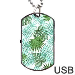 Tropical Pattern Dog Tag Usb Flash (one Side) by ValentinaDesign