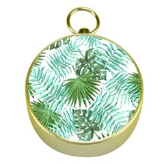 Tropical Pattern Gold Compasses by ValentinaDesign