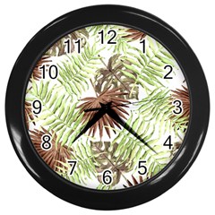 Tropical Pattern Wall Clocks (black) by ValentinaDesign