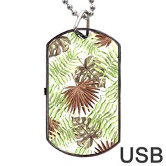 Tropical Pattern Dog Tag Usb Flash (two Sides) by ValentinaDesign